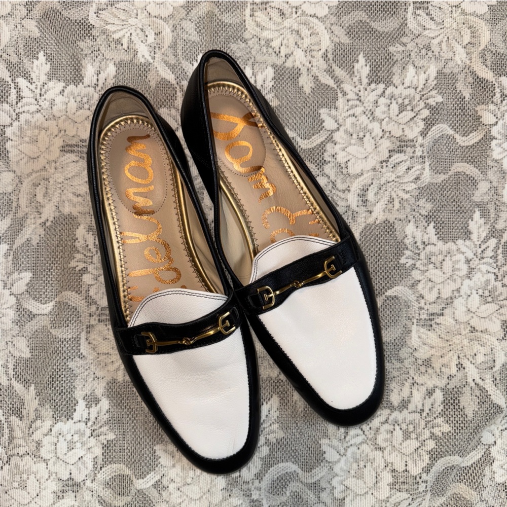 Sam Edelman Two-Tone Black and White Flats